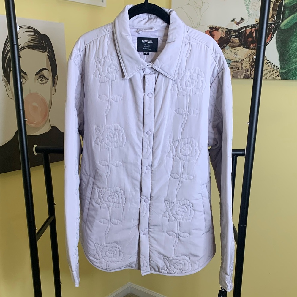 NWT NAVY YARD Workwear NYC Quilted Jacket in Lilac, Size Medium